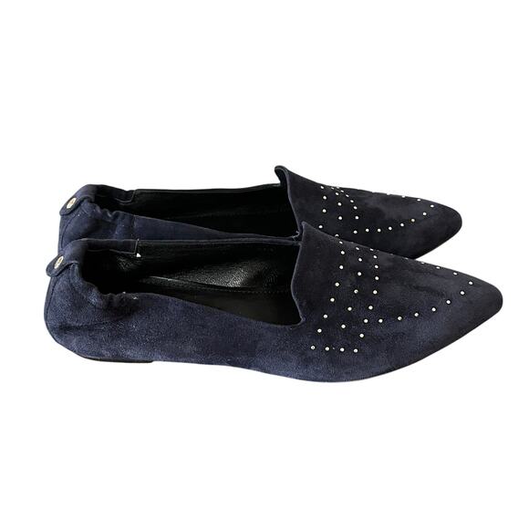 AGL Studded Blue Suede Pointed Toe Flats 40 1/2 US 10.5 EUC - Picture 3 of 9